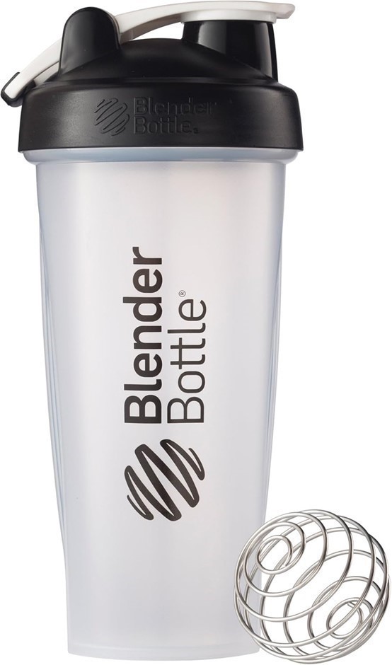 BLENDER BOTTLE Classic Loop Top Shaker Bottle, 28-Ounce, Clear/Black.