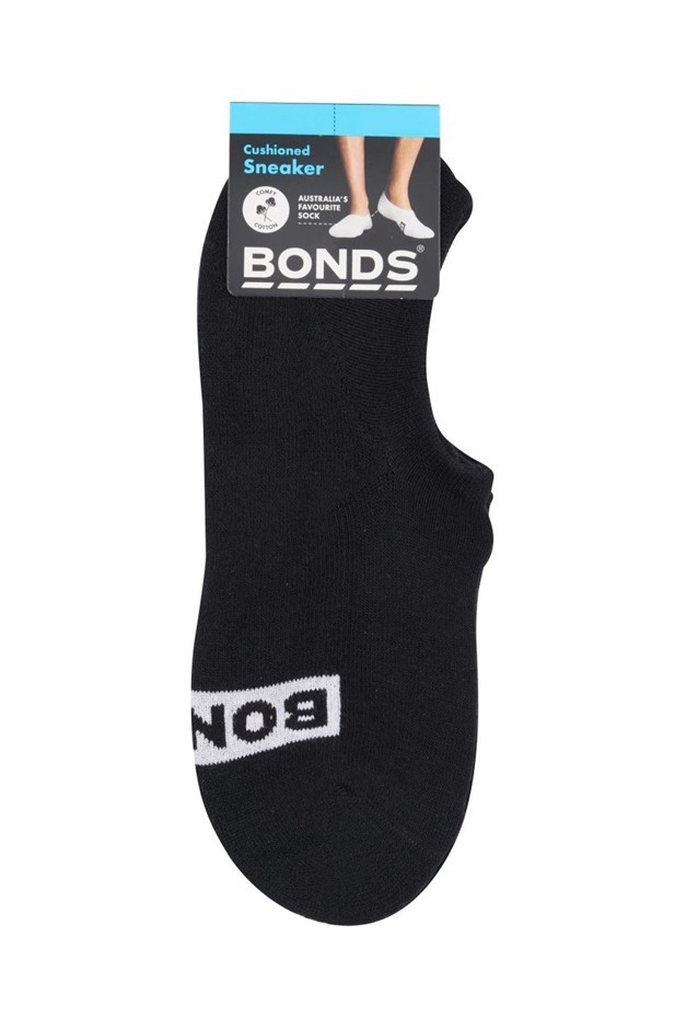 BONDS 2 Pairs Men's Logo Light No Show Socks, Black, Size 11-14/ Large