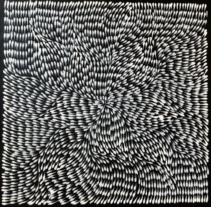 Original Aboriginal Painting Roseanne Morton Petyar - Medicine Leaf