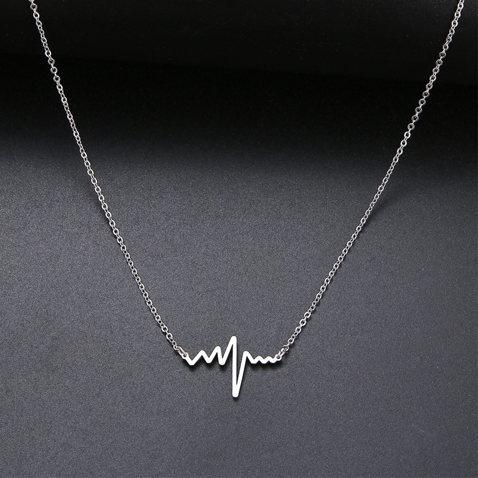 Stainless Steel Heartbeat Necklace