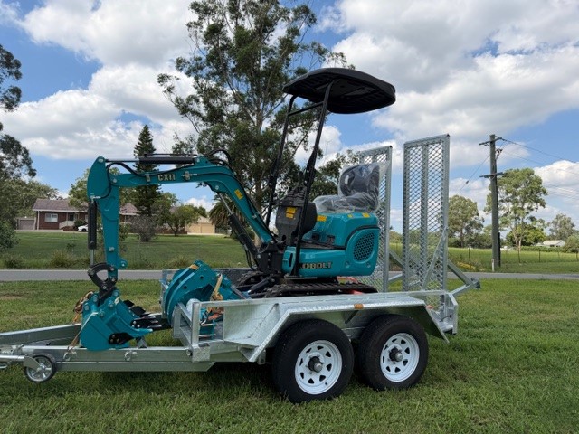 KOBOLT KX11 Excavator (Multiple attachments included) with Trailer