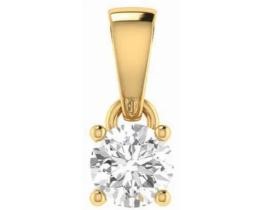 18K Yellow Gold 0.25CT GH I1 DIAMOND 4 CLAW PENDANT
