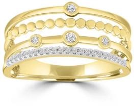 9K Yellow GOLD 0.10CT HI I1 DIAMOND RING