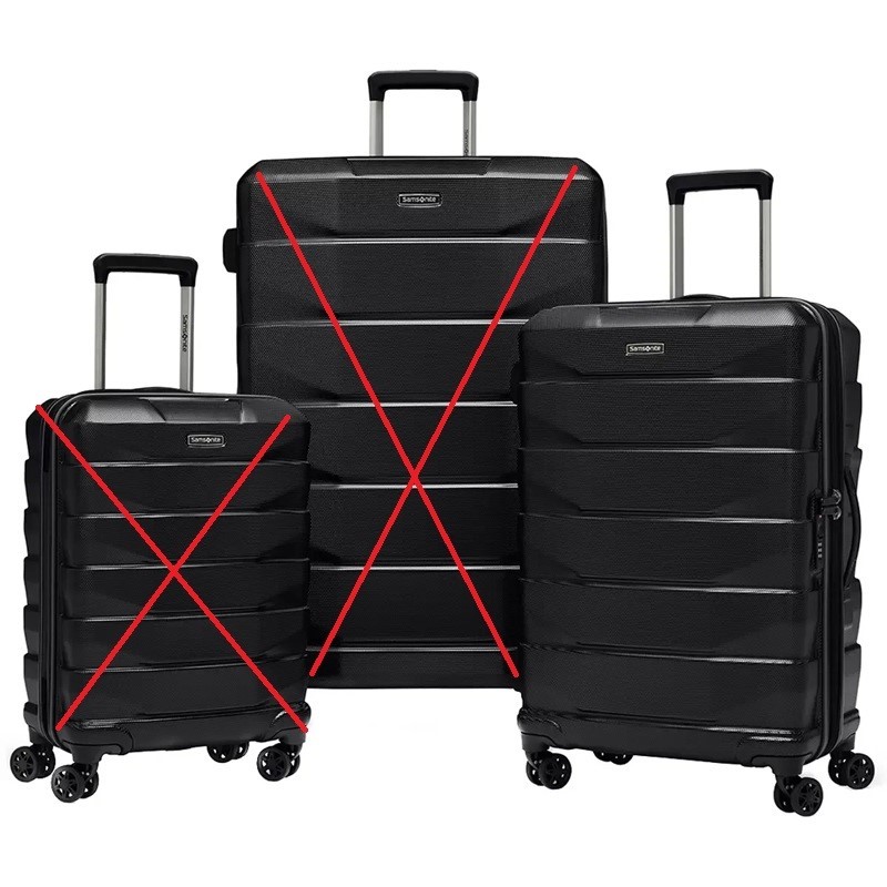 SAMSONITE Xlite NXT Hardside 3 Piece Luggage Set, Black, Medium: 61cm. NB:
