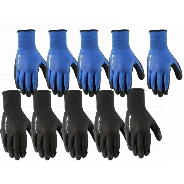 25 x WELLS LAMONT Antimicrobial Foam Latex Work Gloves, Size M & L, Blue/Bl