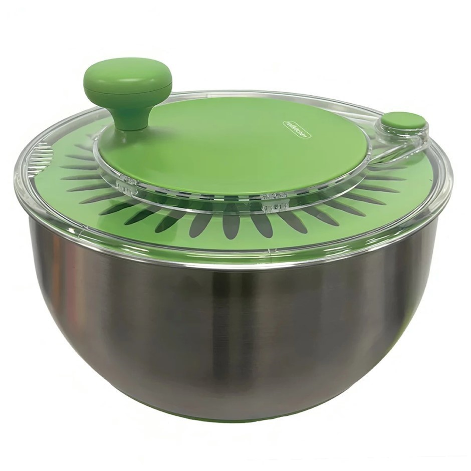 ROLLKITCHEN Stainless Steel Salad Spinner, 4.5L.