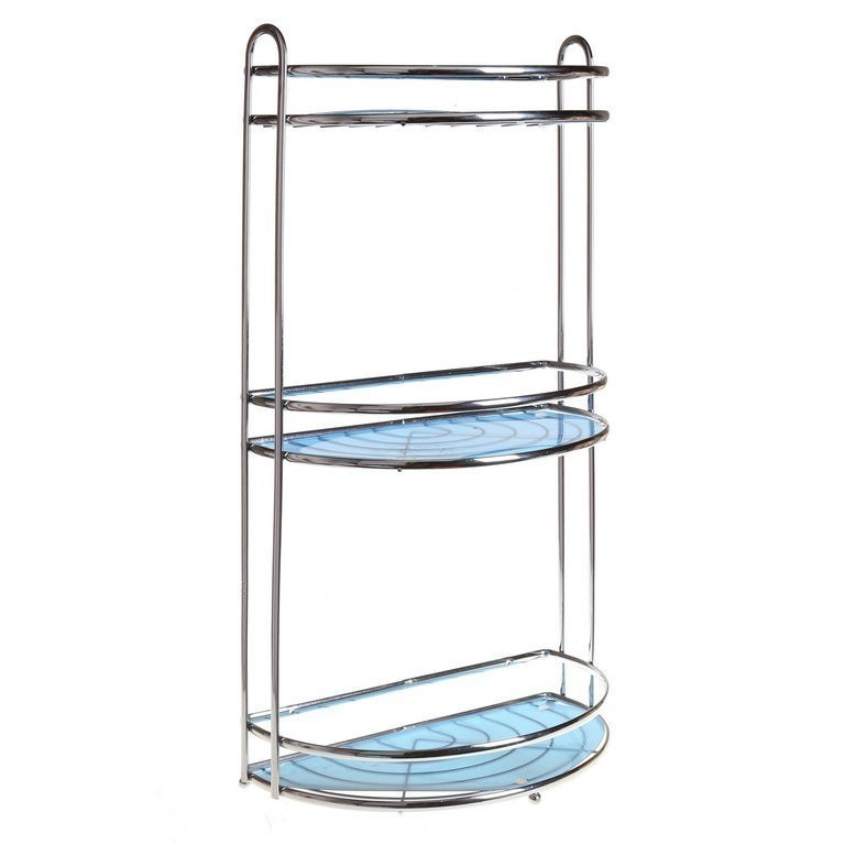 2 x Bathroom Storage Racks, Chrome Plated, 550mm (H) x 300mm (W) x 180mm (D
