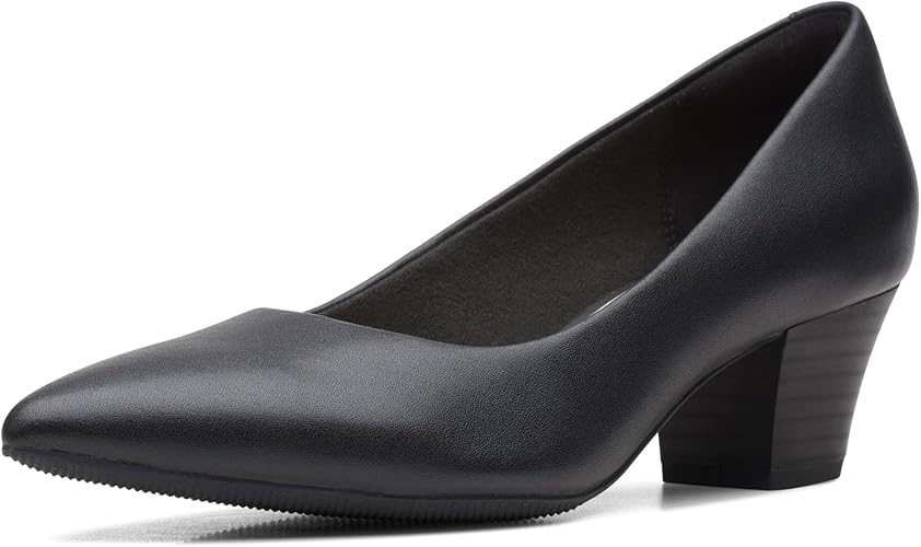 CLARKS Women's Teresa Step Heel, US 11, Black Leather (67386) Buyers Note