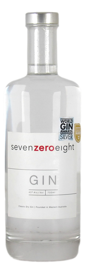 SevenZeroEight Classic Dry Gin (1x 700mL) AUS