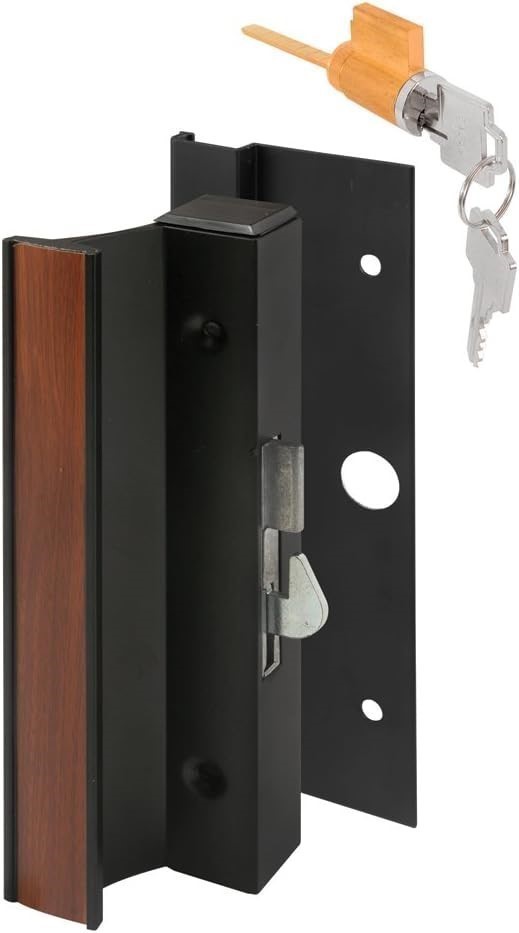 PRIME-LINE PRODUCTS C 1094 Keyed Sliding Door Handle Set, Black.