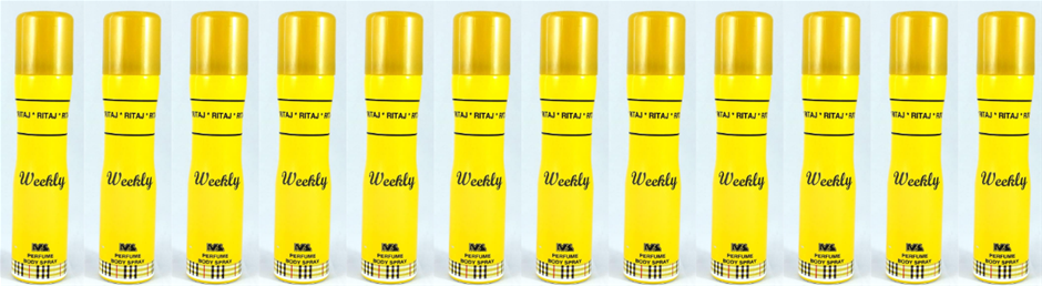 12x Ritaj perfumed body spray women - weekly - 75 ml