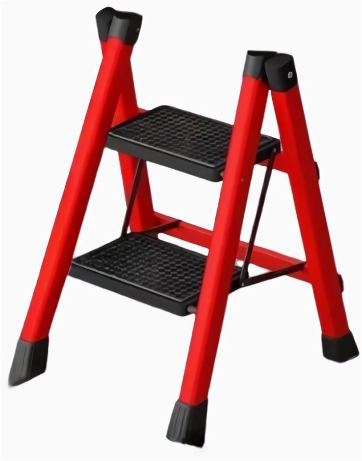 HBLUEFAT 2 Step Ladder, Lightweight Folding Step Stool with Anti-slip Pedal