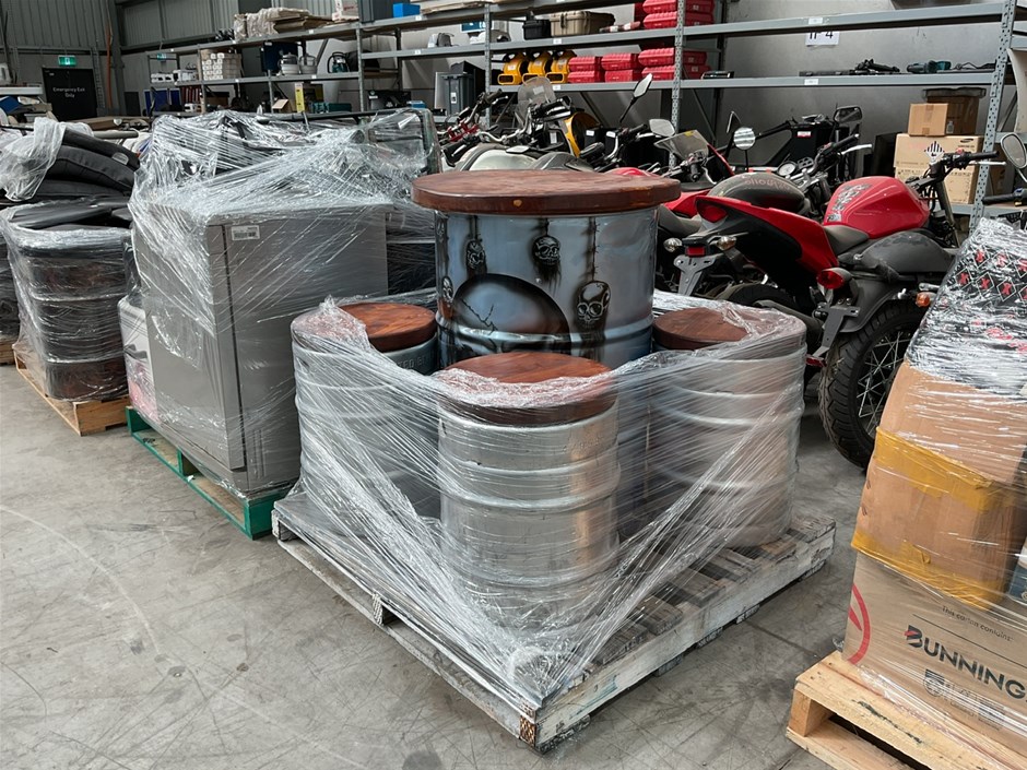 Ford Drum Table and Stools