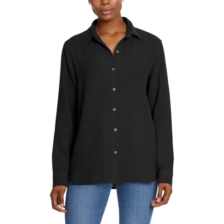 2 x BOSTON TRADERS Women's Gauze Shirt, Size XL, 100% Cotton, Black. Buyer
