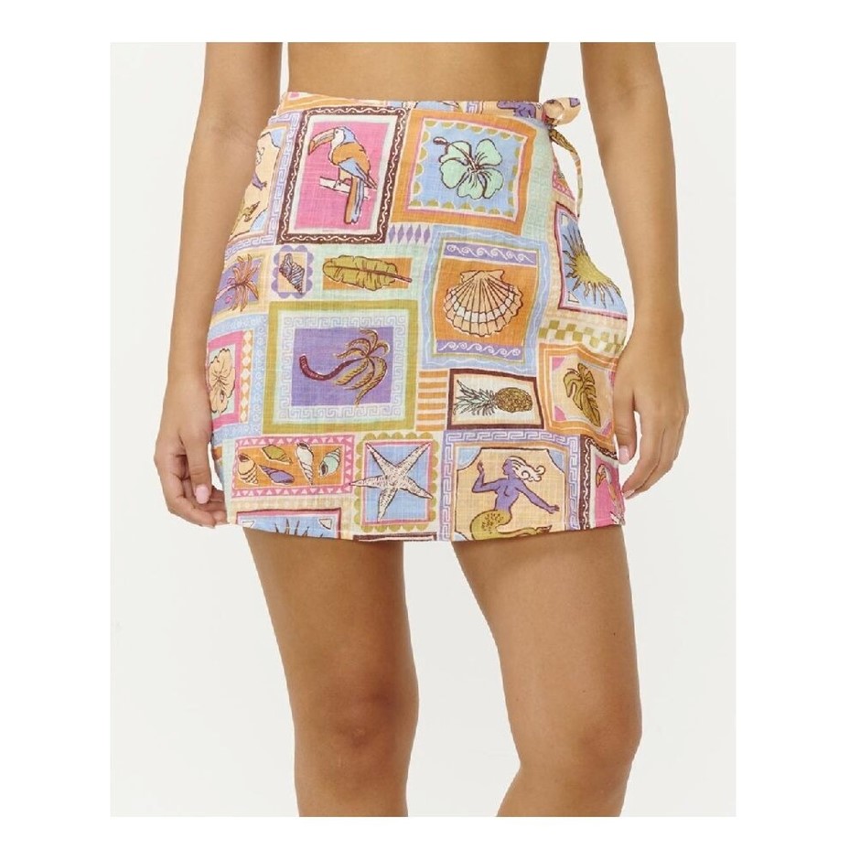 RIP CURL Women's Beach Party Wrap Skirt, Size S, Multicolour. RRP: $80.  Bu