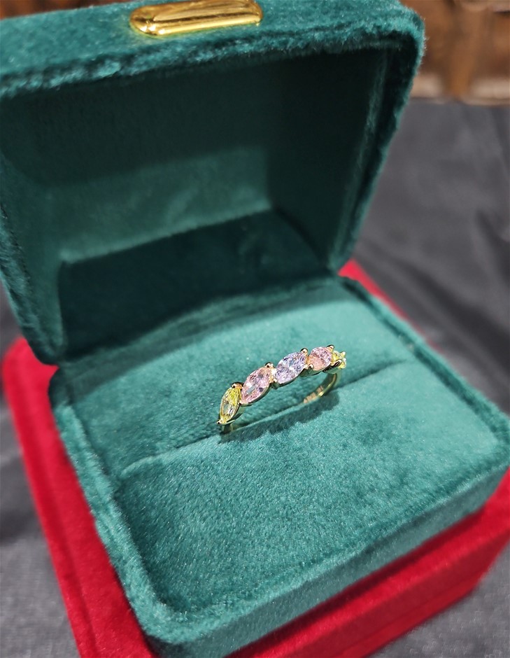 14K/Italy 1.25ctw Oval Cut Yellow Gold Ring(stamped)Warranty Quality-7US