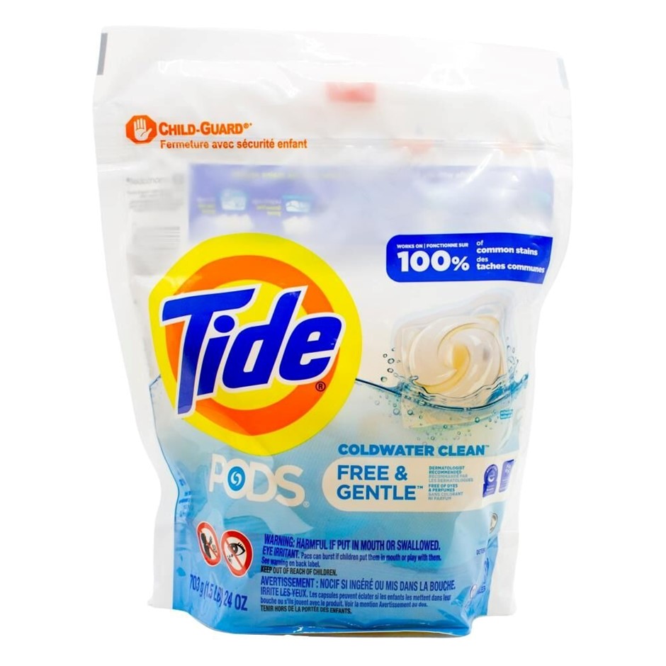 4 x TIDE 38pk Pods, Cold Water Clean. NB: Damaged packaging, approx. 10 x m