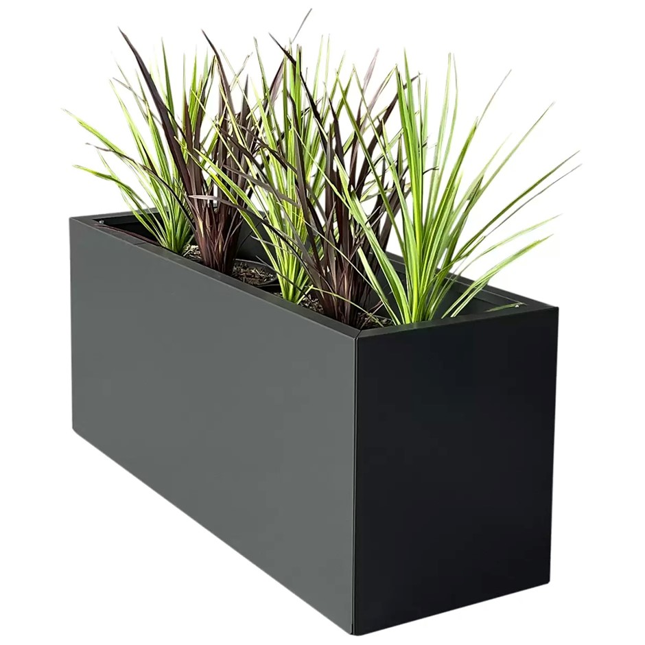GREEN LIFE Designer Planter Box, 900 x 340 x 400mm, Charcoal.