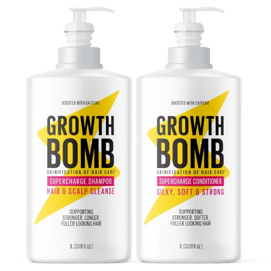 GROWTH BOMB Supercharge Shampoo & Conditioner, 1L.