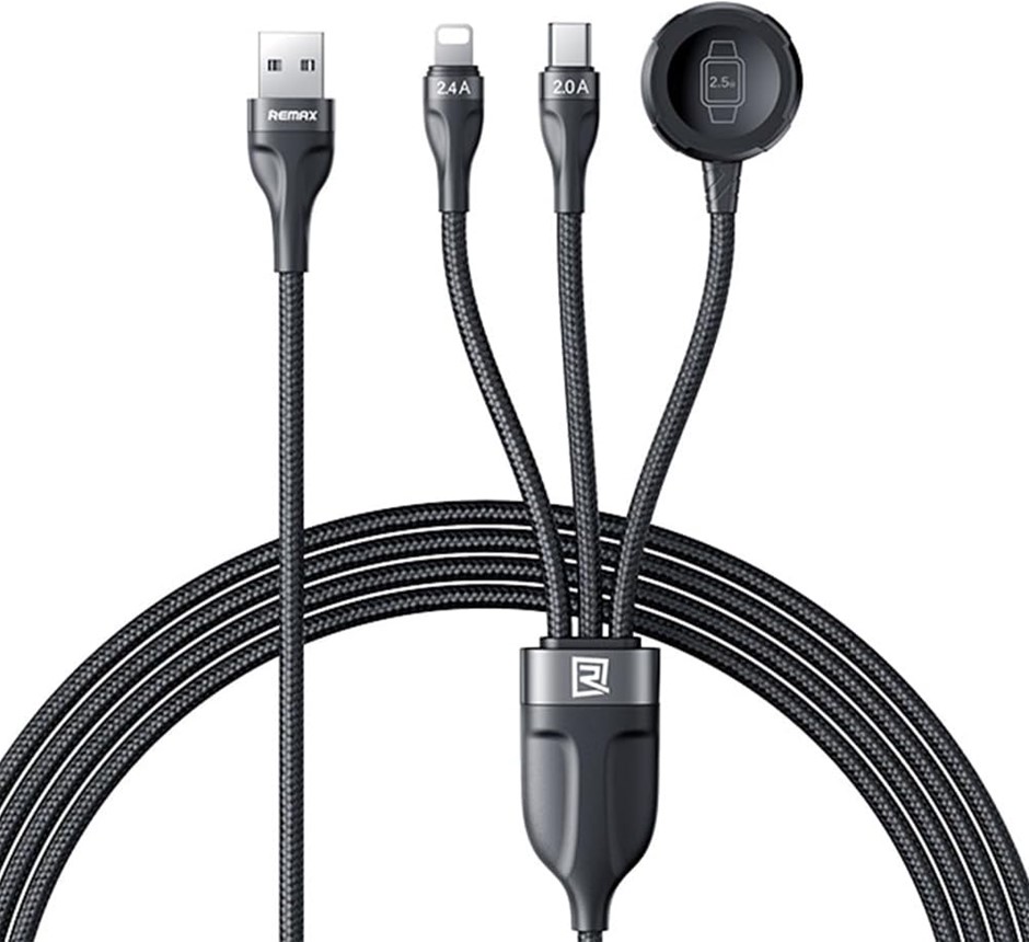 4 x Remax RC-C169 Wochy Series 2.4A 3-in-1 Multifunctional Fast Charging Ca