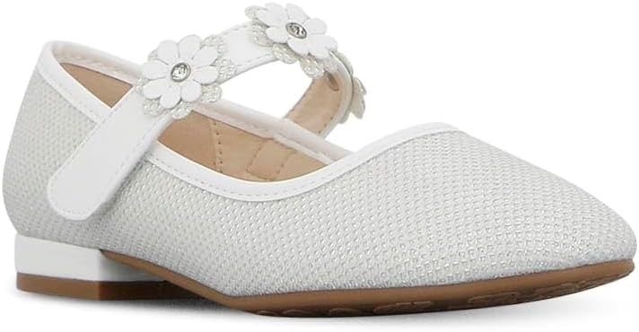 GROSBY Girl's Flora Shoes, US 8, White. NB: Tried on once and box missing l