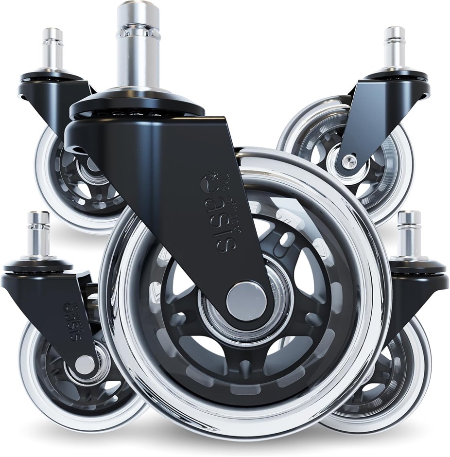 OASIS the Original Office Chair Caster Wheels Rollerblade Style (Set of 5),