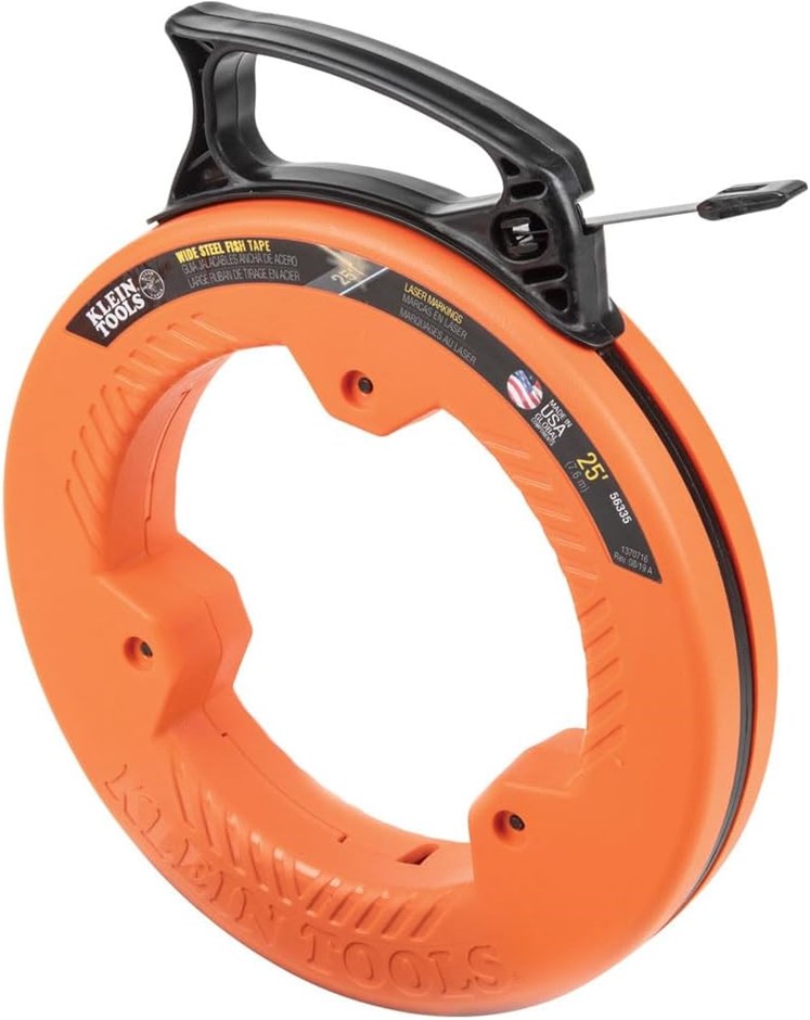 KLIEN TOOLS 56335 Flat Steel Electrical Fish Tape, 25-Foot 1/4-Inch Wide.