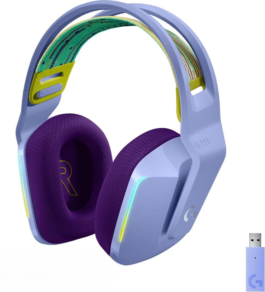 LOGITECH G733 Lightspeed Wireless Gaming Headset with Suspension Headband,