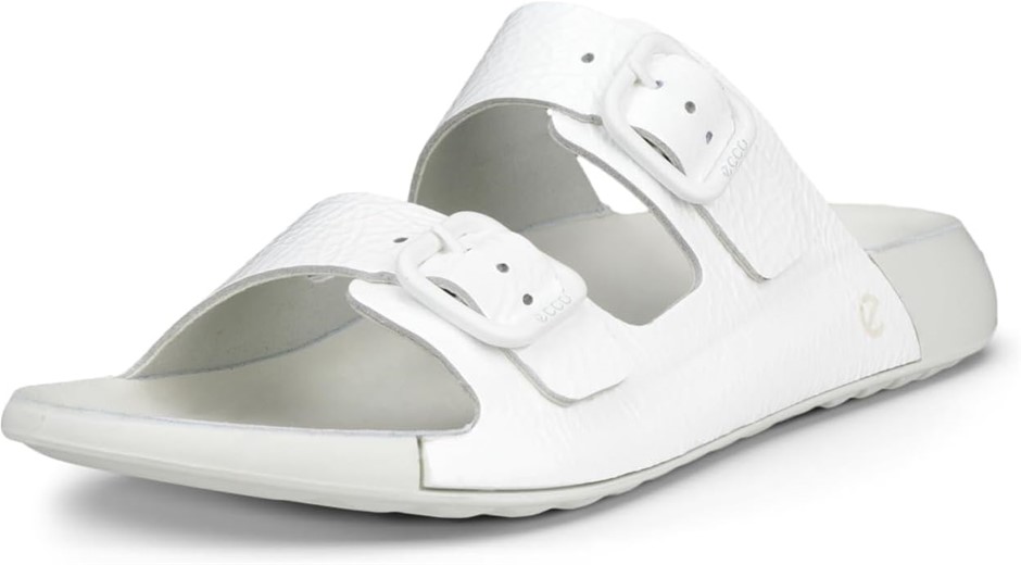 ECCO Women's Cozmo Buckle Slide Sandal, Size EU37 (US 6-6.5), Bright White.