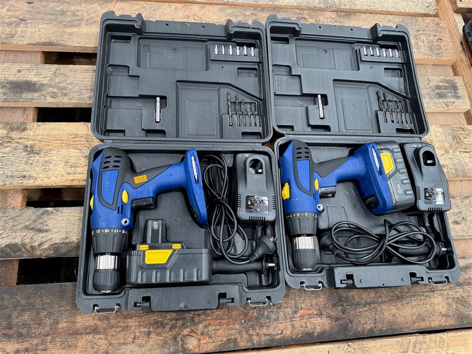24V Cordless Drill Kit, 2-Speed Gearbox (Tested and working) x 2 units