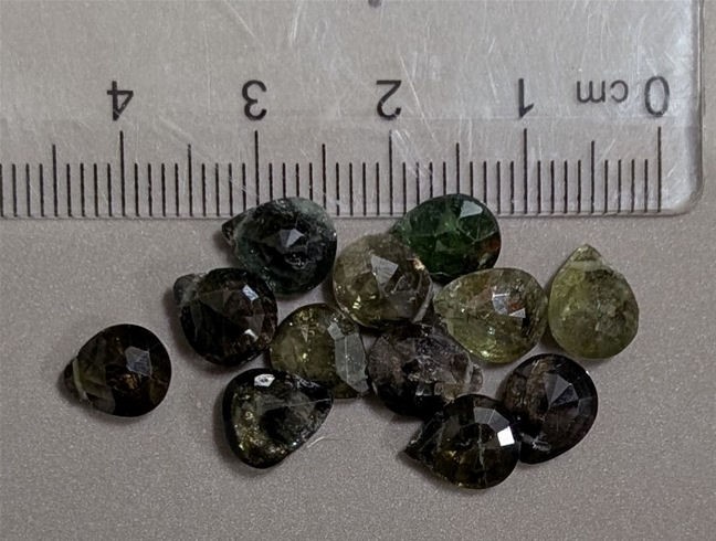 15 Carats GREEN TOURMALINE Drop Shape Gemstone Beads