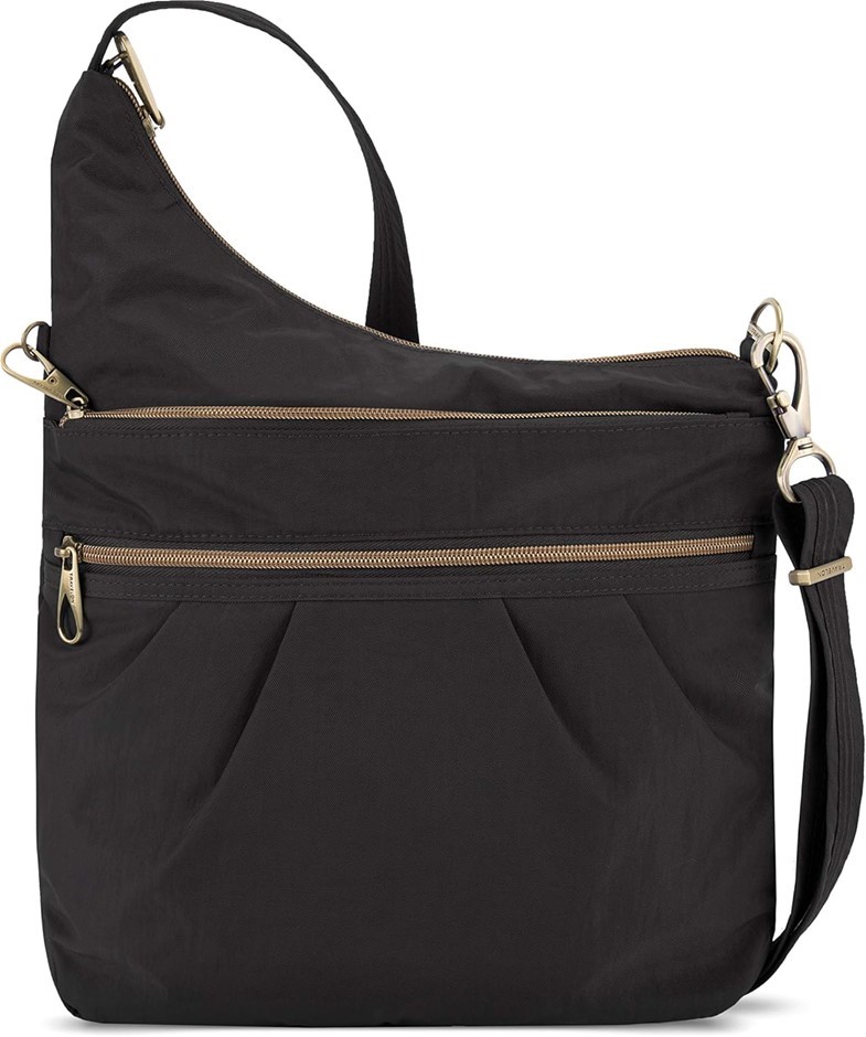 Travelon Anti-theft Signature 3 Compartment Crossbody Bag, Black, One Size,