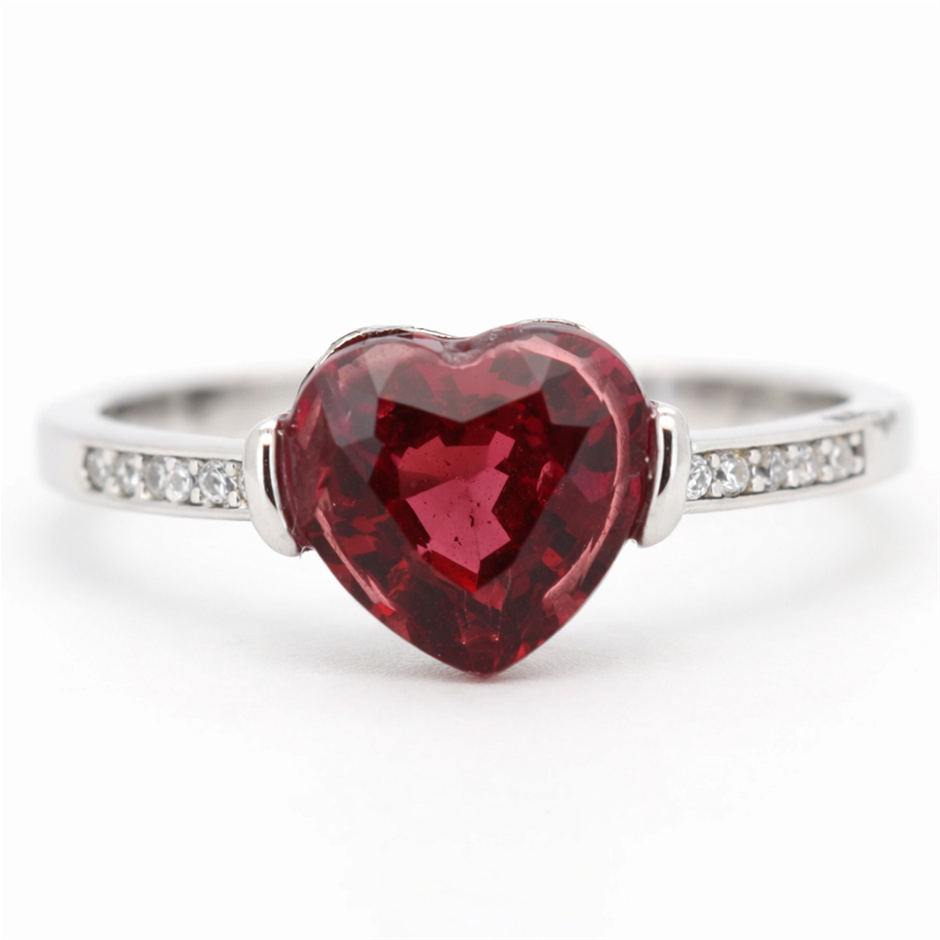 2.26 Carats Natural Rhodolite Garnet Ring - 925 Silver