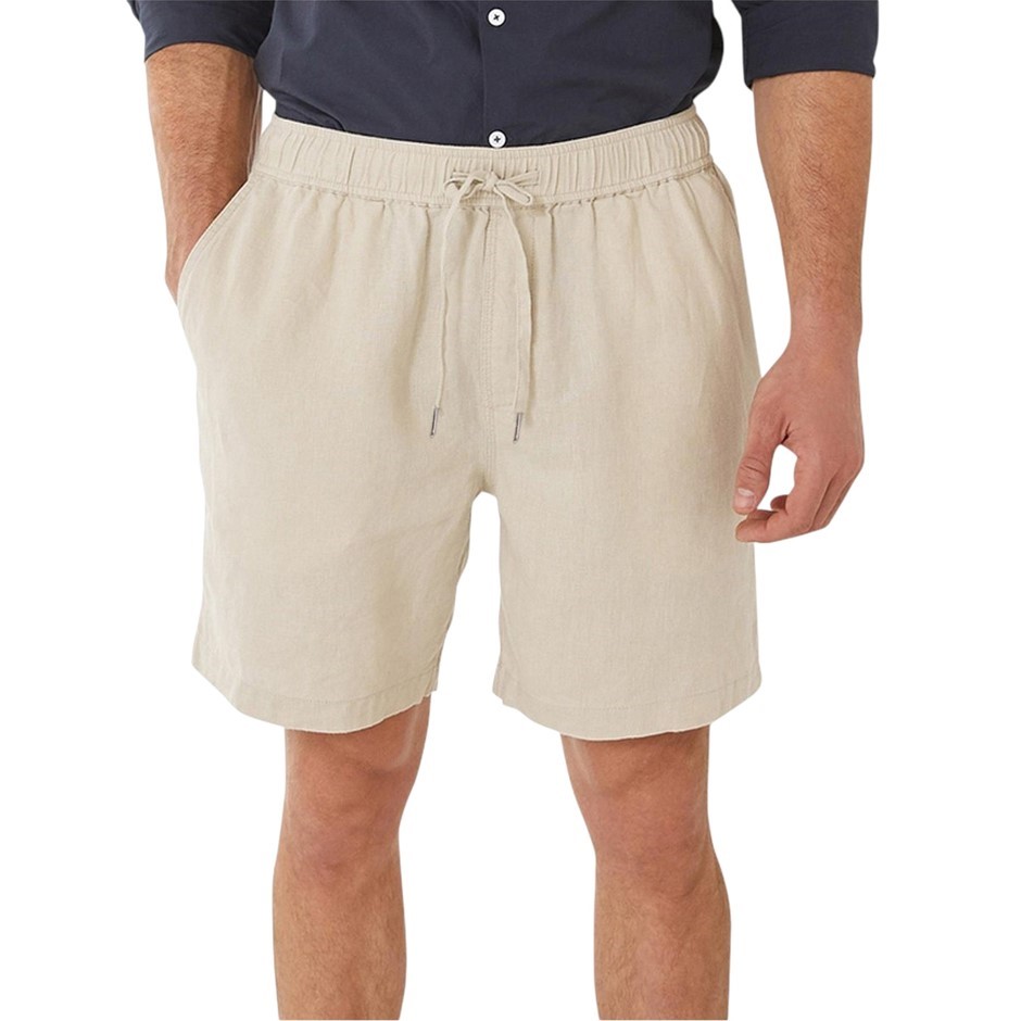 SABA Men's Linen Blend Short, Size 2XL, 55%Linen/45%Cotton, Natural, AG2491