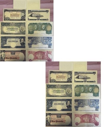 AU PreDecimal Bank Note Set Limited Edition Rare Banknote Gold Plated x 2
