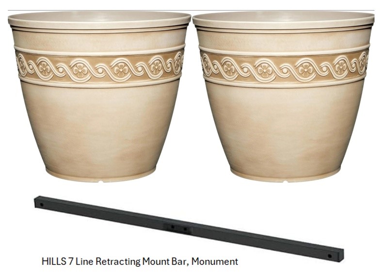 BUNDLE of 3 items: 2x Classic Home and Garden Corinthian Resin Flower Pot P