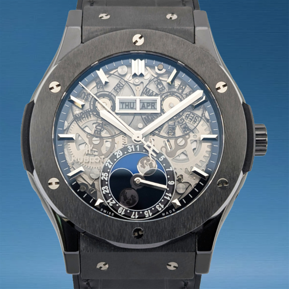 Hublot 517.CX.0170.LR Classic Fusion Aerofusion Moonphase 45mm 2017 BxP COA