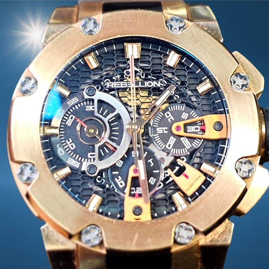 Rebellion Predator 18K Solid Rose Gold Chronograph BxP