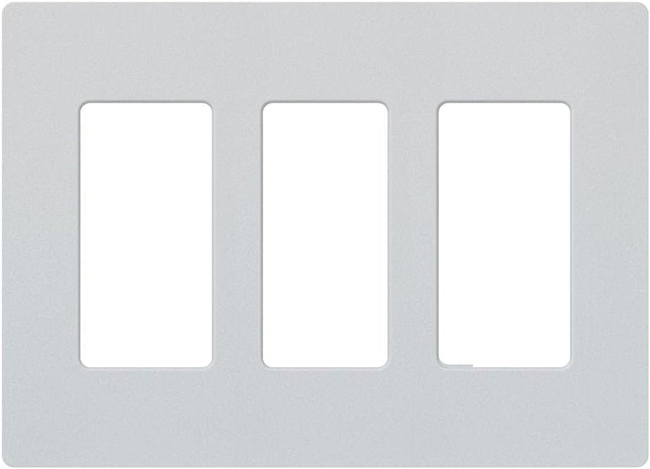 2 x LUTRON Claro 3 Gang Decorator/Rocker Wallplate, Matte, Palladium.