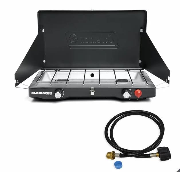 COLEMAN Classic Gladiator 2-Burner Propane Gas Camping Stove. N.B: Damaged