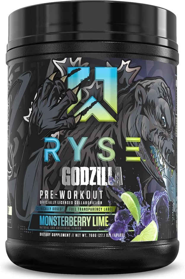 RYSE Godzilla Pre-workout Monsterberry Lime, 40 Servings.