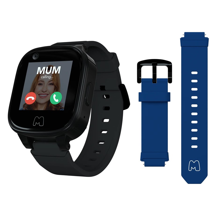 MOOCHIES Connect Smartwatch Phone For Kids, Bundle, Black/Navy, CCT-BNDL-BL