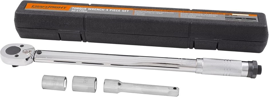 CRAFTRIGHT 4 Piece 12 Drive Torque Wrench Set.