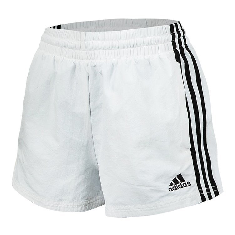 ADIDAS Women's 3S Woven Shorts, Size AU L, White/Black, HA7154.