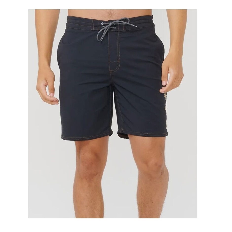 RIP CURL Men's Archive Layday 19" Boardshorts, Size 36, Black. RRP: $80.  B
