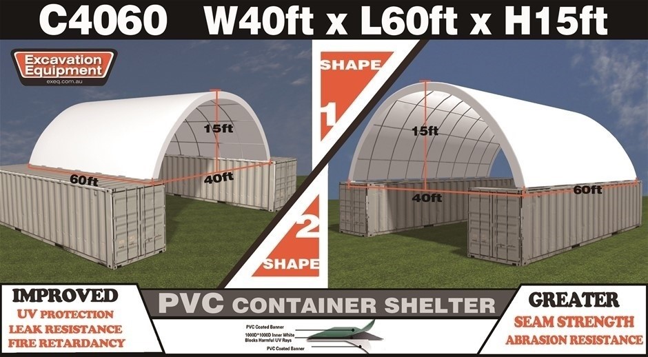 Heavy Duty 40ft x 60ft Container Shelter(Unused)