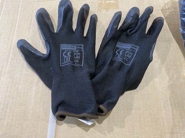 <p>Pallet of Polyester Work Gloves Palm Coated with Crinkled Latex</p>