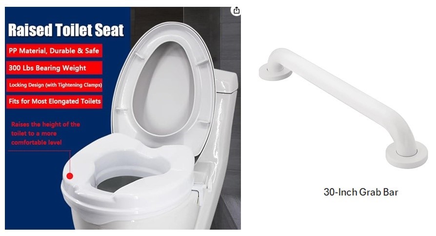 BUNDLE of 2 items: MOEN Home Care 30-Inch Bathroom Grab Bar (Glacier) + Rai