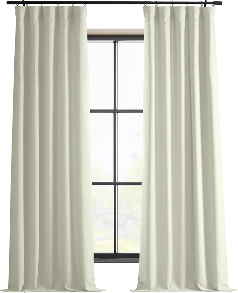 HPD Italian Faux Linen Curtains for Bedroom 50 X 84 (1 Panel), Gravity Ivor