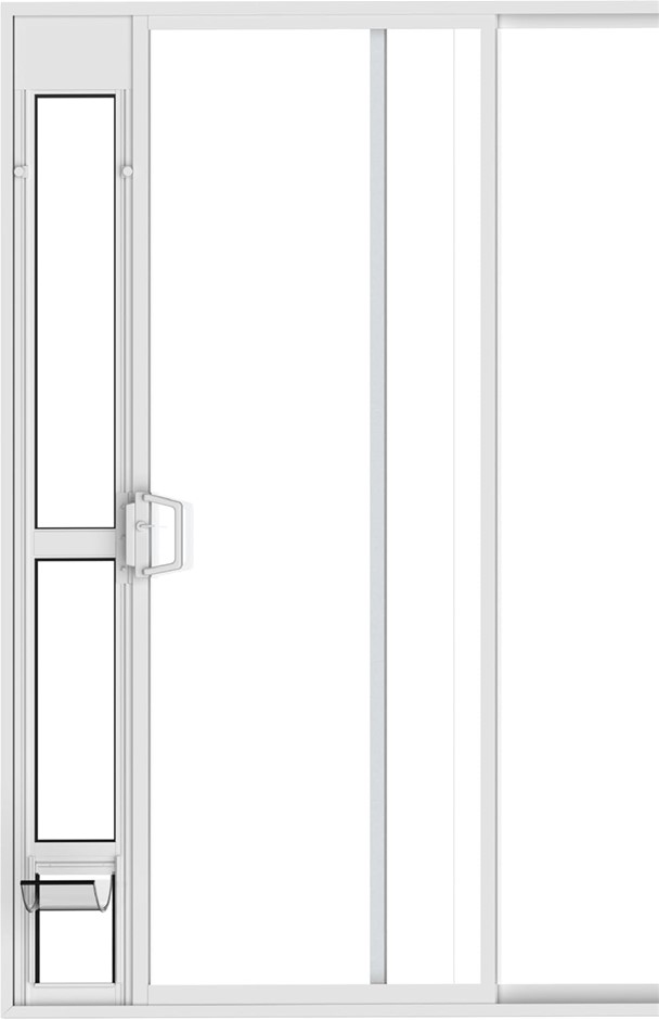 HAKUNA PETS White Glass Patio Pet Door for Sliding Doors, Small | Adjustabl